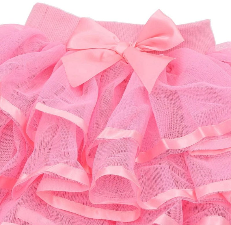 Tortoise & Rabbit Little Girls and Big Girls Tulle Tutu Skirt,Pink,4-5T - Image 3